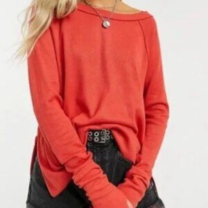 Free People Snowy Thermal Top in Heatwave in Sz X-Small